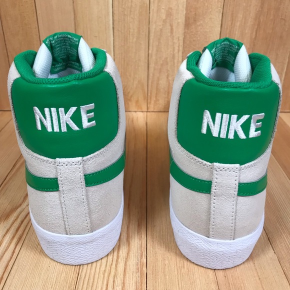 Nike SB Zoom Blazer Mid White Green Skate Shoes - Picture 3 of 5
